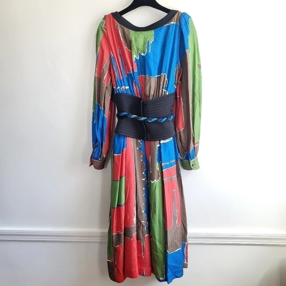 New Tory Burch Tie Waist Painted Geo SS20 Runway Dress NWT Size 2